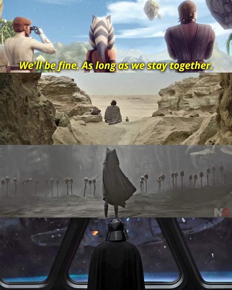 This meme is a still image from the movie "Star Wars: A New Hope" (1977) where a character named Obi-Wan Kenobi says "When I left you, I was but the youngest of a clan of a thousand in a colony in a desert planet called Tatooine. When I left you, I was but the youngest of a clan of a thousand in a colony in a desert planet called Tatooine. I know this is the last time for me. This is how I look, I'm fine. Have you seen my brother? I know this is the last time for me. This is how I look, I'm fine. Have you seen my brother?"
